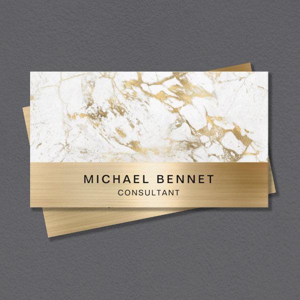 Gold Metallic White Marble Consultant Business