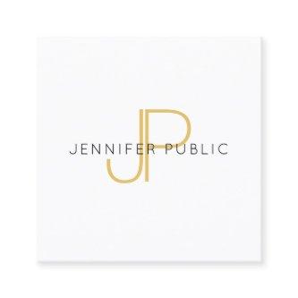 Gold Monogram Design Trendy Modern Template Square