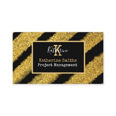 Gold Monogram Initial and Name Black & Gold Theme