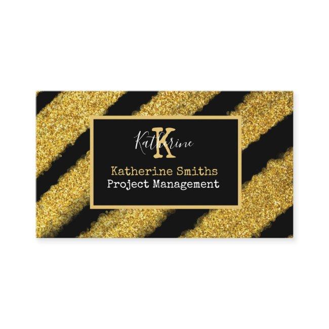 Gold Monogram Initial and Name Black & Gold Theme