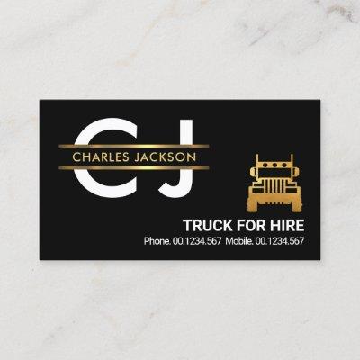 Gold Monogram Placard Logistics Trucker