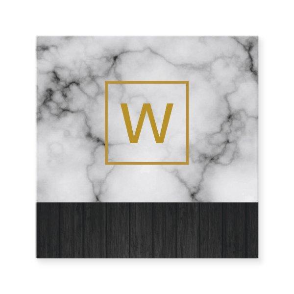 Gold Monogram Square Marble Square