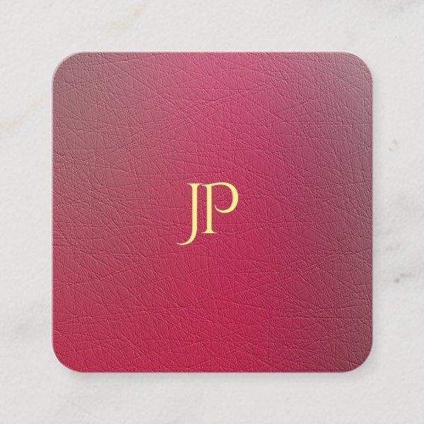 Gold Monogram Structured Textured Look Template Square
