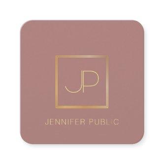 Gold Monogram Template Luxury Premium Silk Finish Square