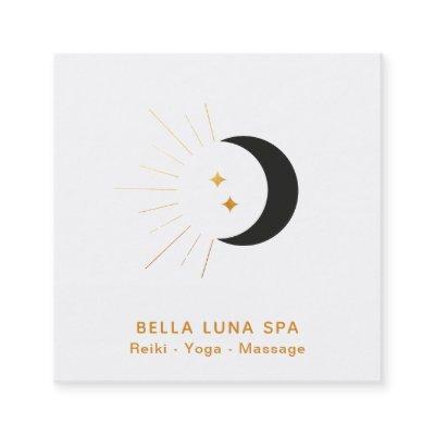 *~* Gold Moon Beams Crescent Moon Twinkle Stars Square