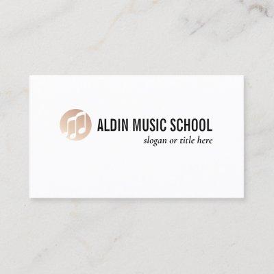 Gold Music Note Logo White