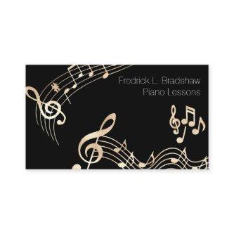Gold Music Notes on Black
