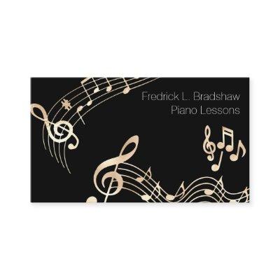 Gold Music Notes on Black
