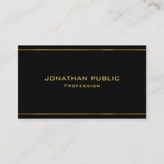 Gold Name Modern Black Template Professional