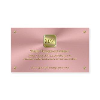 Gold nameplate, polished pink, Wealth Advisor