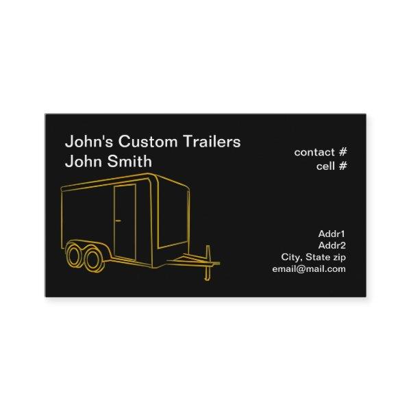 Gold outline cargo trailer