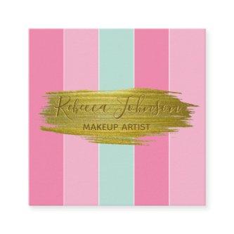 Gold Paint Stroke Colorful Stripes