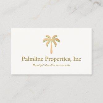 Gold Palm Tree Beach Front Real Estate  Calling Card