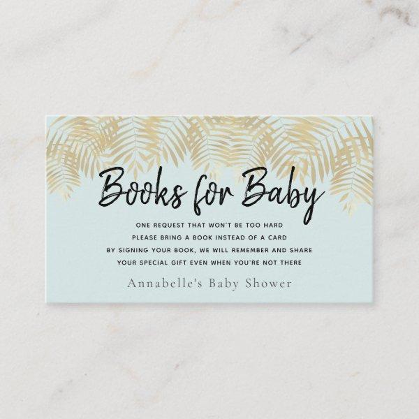 Gold Palm Tree Green Baby Shower Book Request