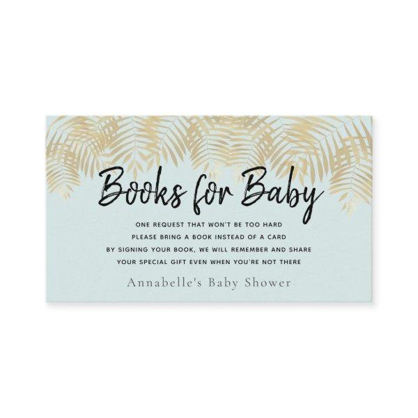 Gold Palm Tree Green Baby Shower Book Request