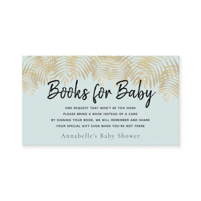 Gold Palm Tree Green Baby Shower Book Request