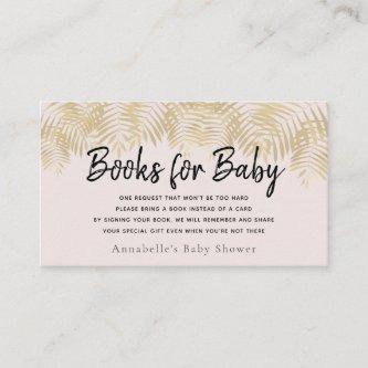 Gold Palm Tree Pink Baby Shower Book Request