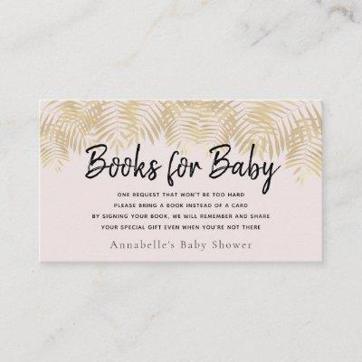 Gold Palm Tree Pink Baby Shower Book Request