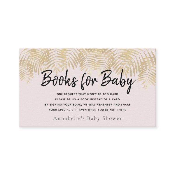 Gold Palm Tree Pink Baby Shower Book Request
