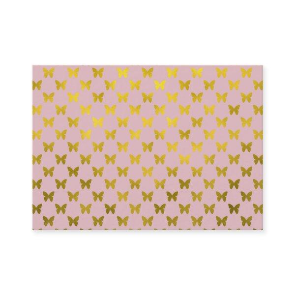 Gold Pink Butterfly Metallic Faux Foil Butterflies