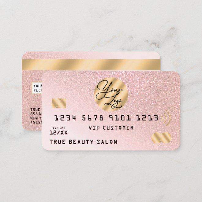 Gold Pink Glitter Credit Card Logo