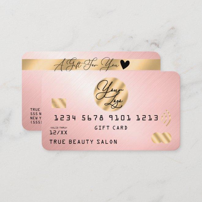 Gold Pink Metallic Credit Logo Gift Certificate