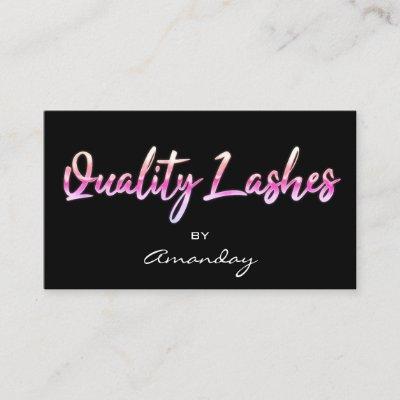 Gold Pink Quality Lashes Script QR Code Logo