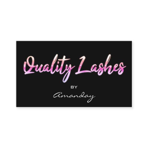 Gold Pink Quality Lashes Script QR Code Logo