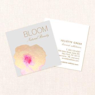 Gold Pink Watercolor Floral  Square Square