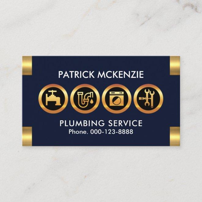 Gold Plumber Icon Logo Tabs Plumbing Contractor