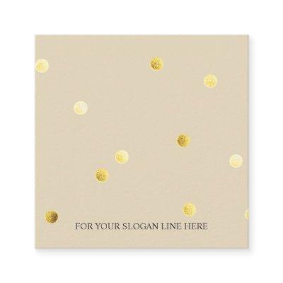 Gold Polka Dot Pattern Beige Square