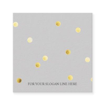 Gold Polka Dot Pattern Grey Square