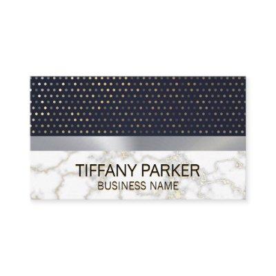 Gold Polka Dot Pattern | Metallic Silver Marble