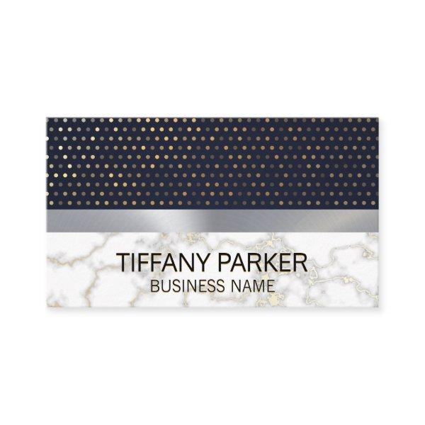 Gold Polka Dot Pattern | Metallic Silver Marble