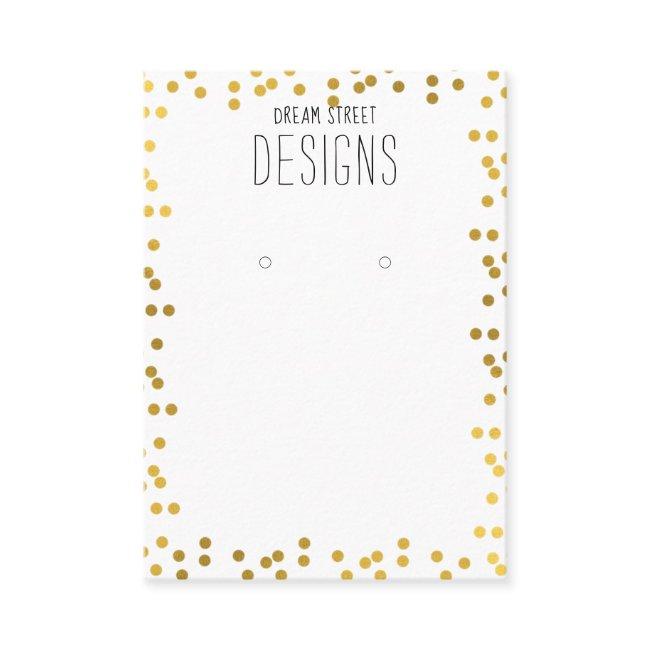 Gold Polka Dots Glitter Earring Display Card