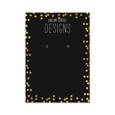 Gold Polka Dots Glitter Earring Display Card