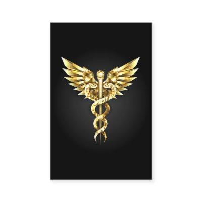 Gold Polygonal Symbol Caduceus