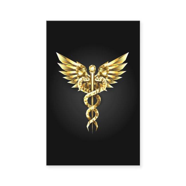 Gold Polygonal Symbol Caduceus
