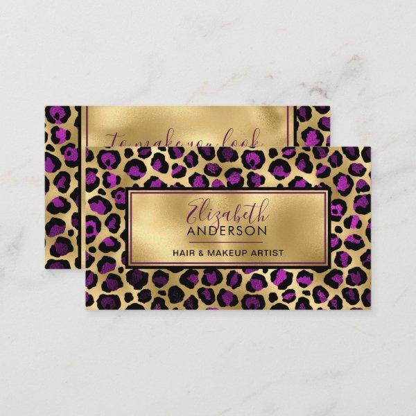 Gold Purple Leopard Print Fashion Trendy Modern