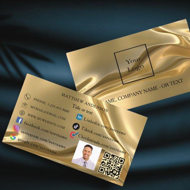 Gold qr code logo employee photo social media UK