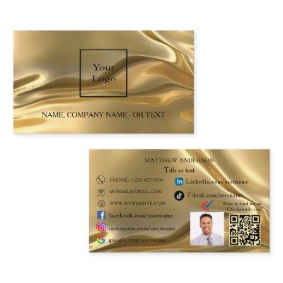 Gold qr code logo employee photo social media UK