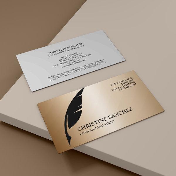 Gold Quill Pen  PUBLIC NOTARY SINGNING AGENT GOLD