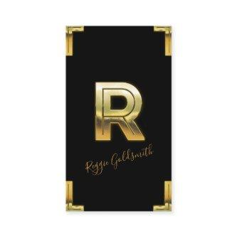 Gold R Initial and Borders