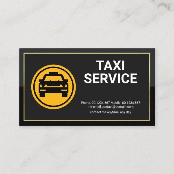 Gold Rectangular Frame Yellow Taxi Icon Cab Driver