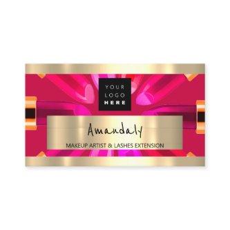 Gold Red Lipstick Shop QRCODE Logo Makeup Artist