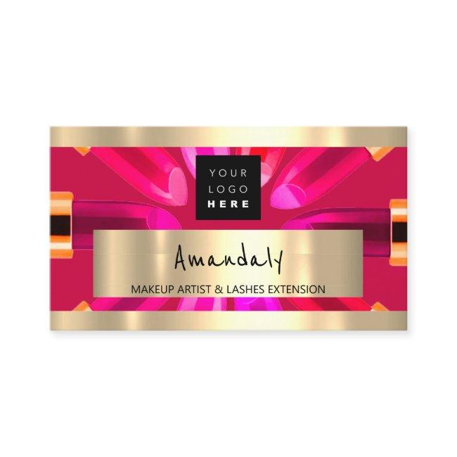 Gold Red Lipstick Shop QRCODE Logo Makeup Artist