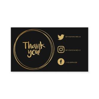 Gold rings thank you Social Links insert Card