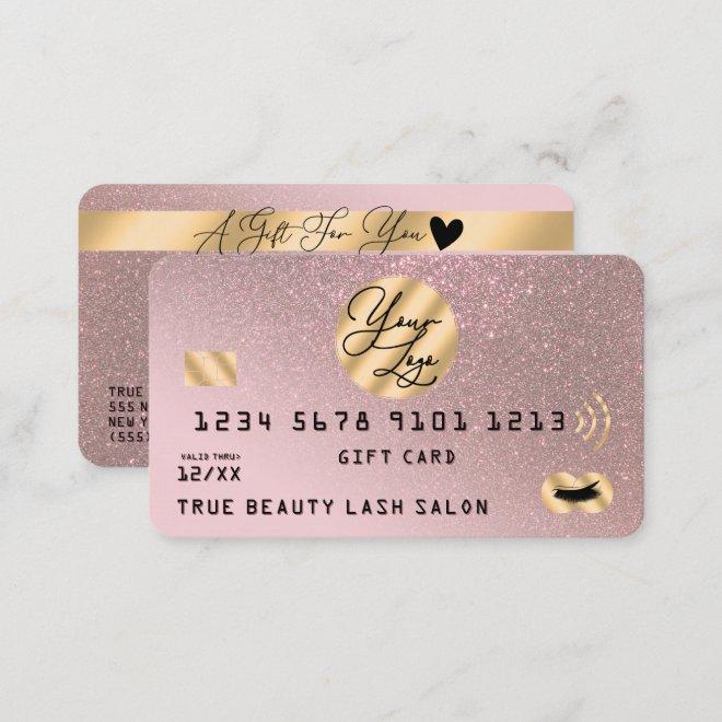 Gold Rose Glitter Credit Lashes Gift Certificate