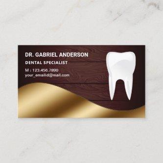 Gold Rustic Wood Tooth Dental Clinic Dentist