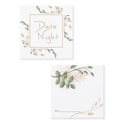 Gold Sage Green Floral Date Night Card